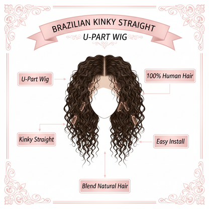 Brazilian Kinky Straight U-Part Wig - Info