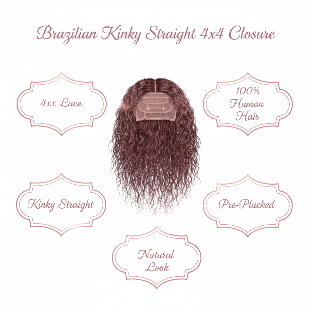 Brazilian Kinky Straight 4x4 Closure - Info