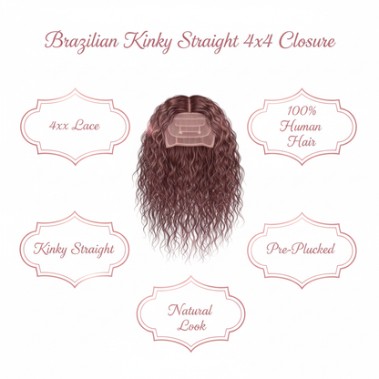 Brazilian Kinky Straight 4x4 Closure - Info