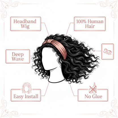 Deep Wave Headband Wig - Info