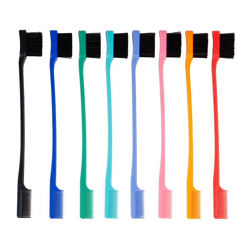 Bling Hair 1pcs Double head makeup comb Dye hair comb Eyebrow brush mascara brush Wax shredded hair modification bangs d