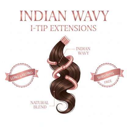 Indian Wavy Natural Black I-Tip - Info