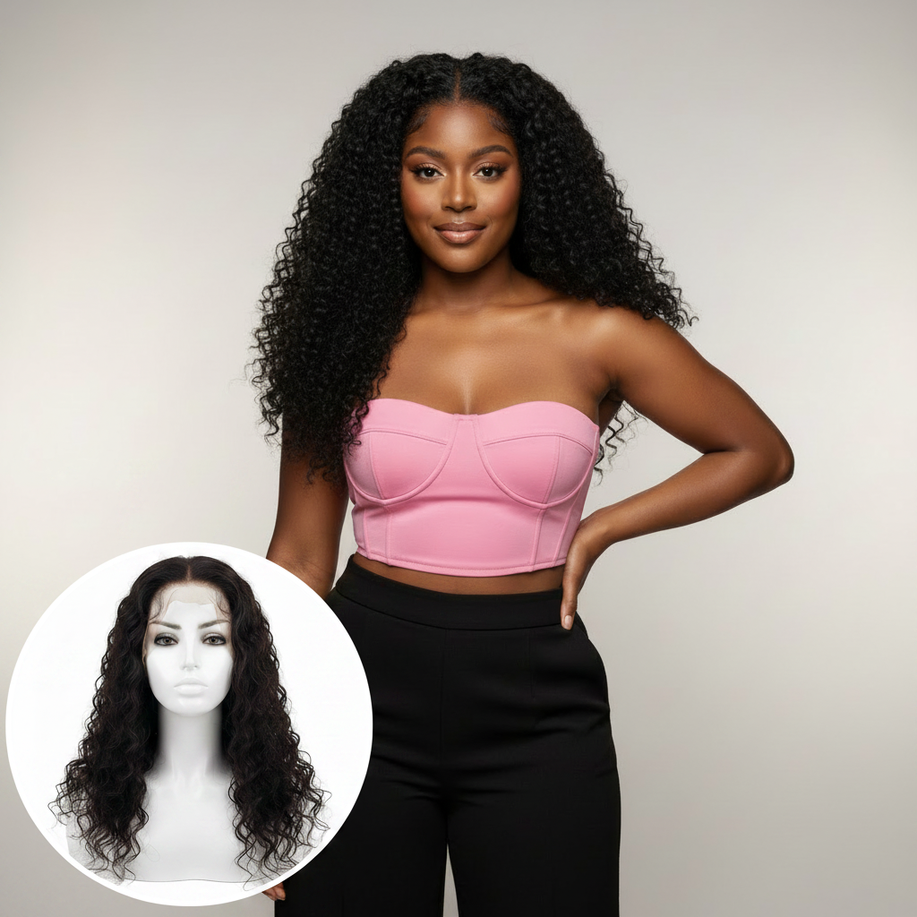HD Deep Wave 13x4 Lace Front Wig - Model