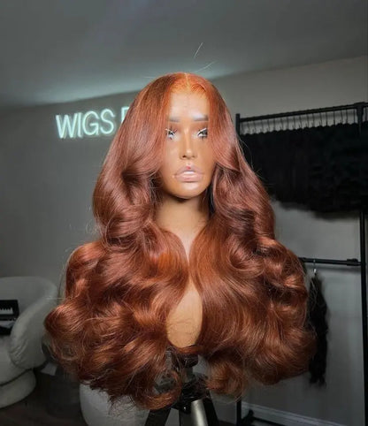 Bling Hair 180% Density Reddish Brown Lace Front Wig