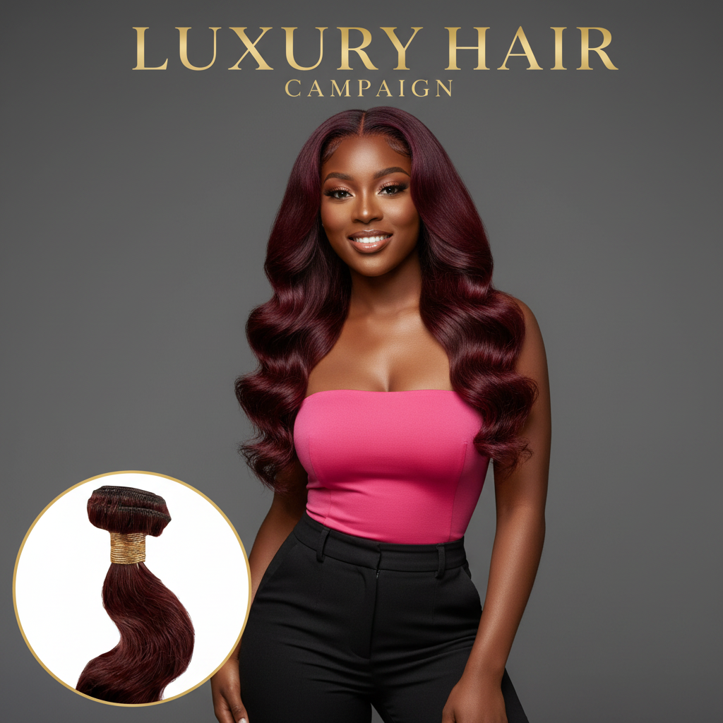 Burgundy Body Wave Bundles - Model
