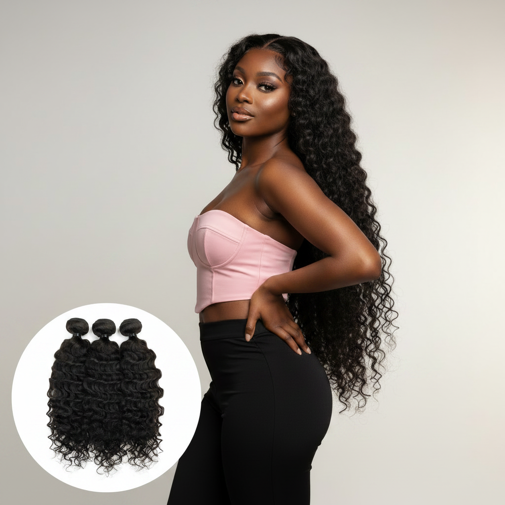 Burmese Curly 100% Human Hair Bundles - Model