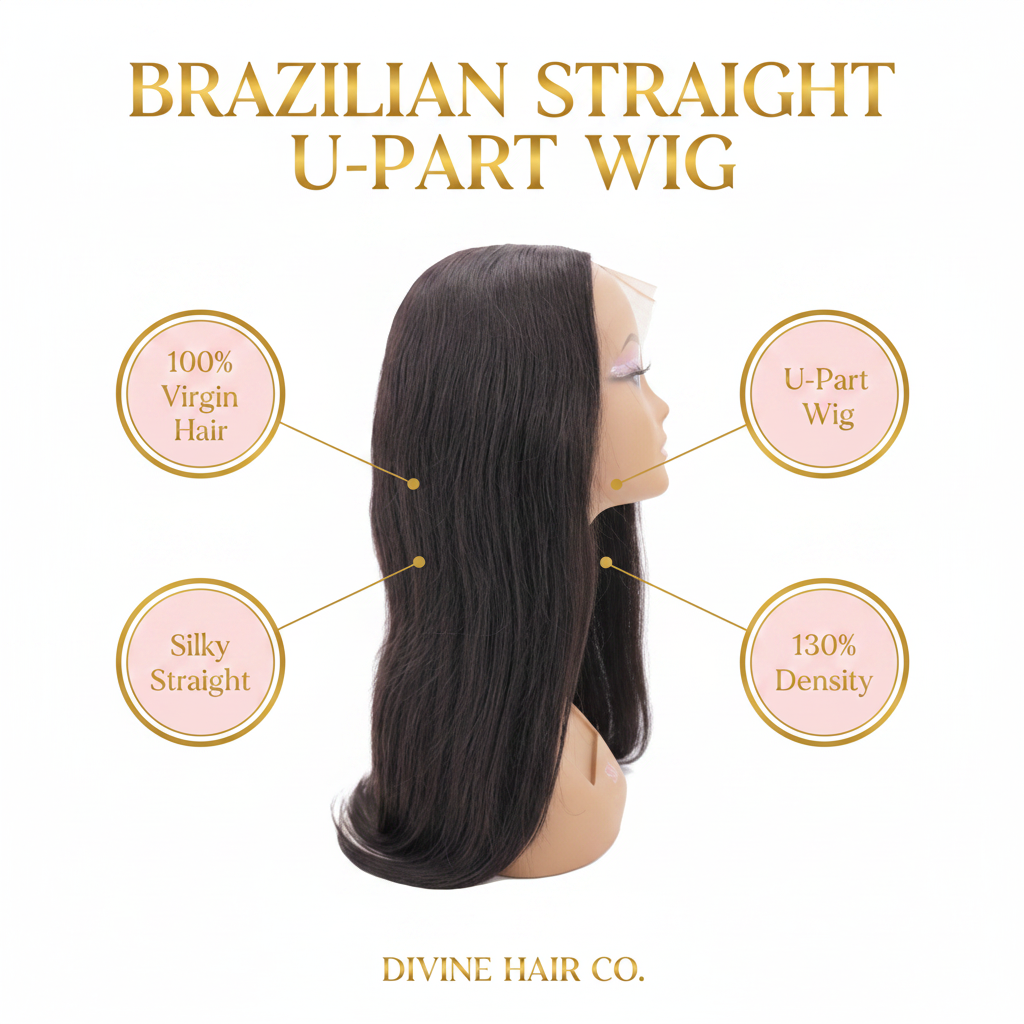 Brazilian Straight U-Part Wig - Infographic