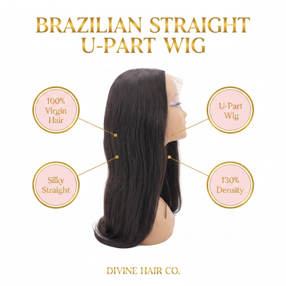 Brazilian Straight U-Part Wig - Infographic