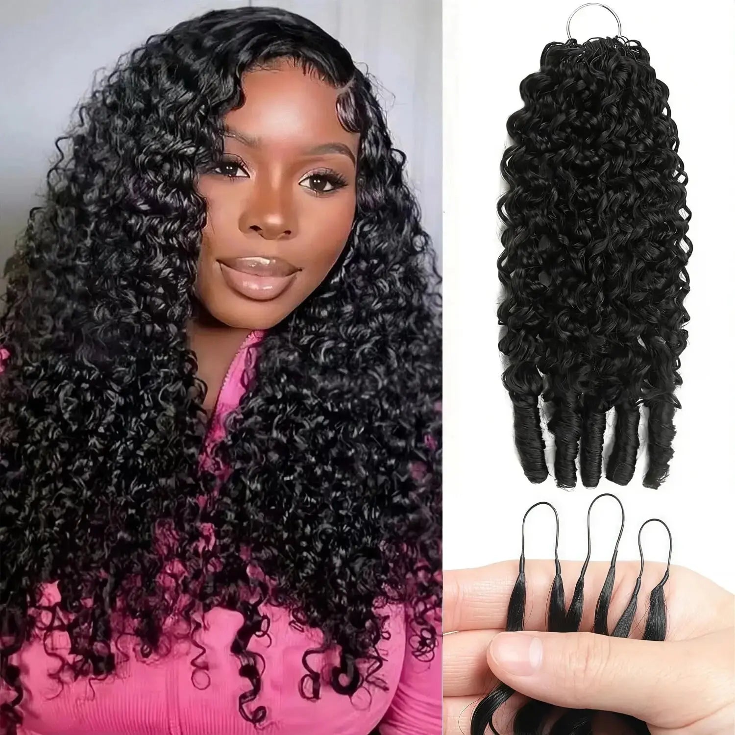 Bling Hair 12A Feather Crochet Human Hair Burmese Curly Human Crochet Hair For Women Pre-Separated Feather Crochet Hair 