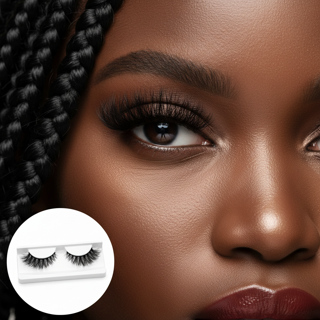 December 3D Mink Lashes 25mm - Model