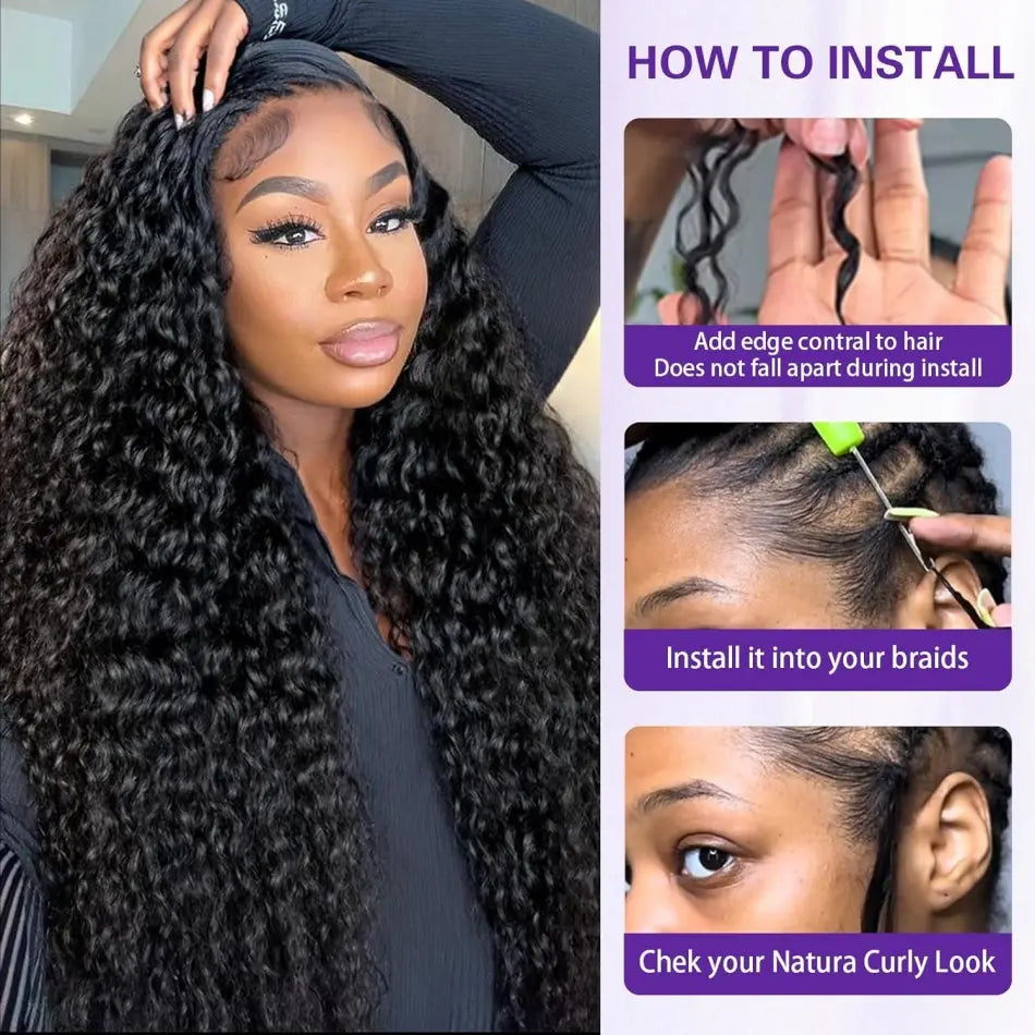 Bling Hair Crochet Human Hair Knotless PreSeparated Tight Kinky Curly Crochet Hair Deep Curly With String PreLooped Feat