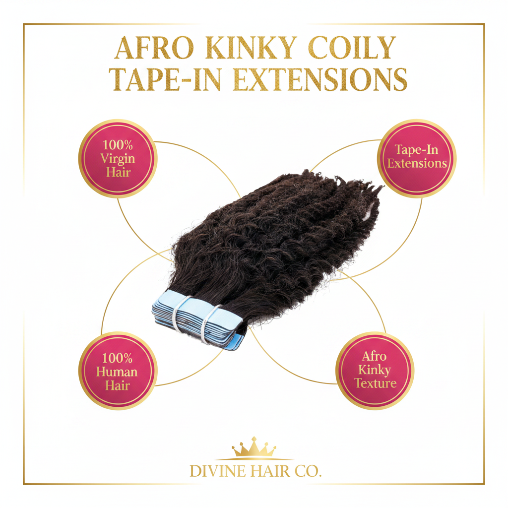 Afro Kinky Coily Tape-In Extensions - Infographic
