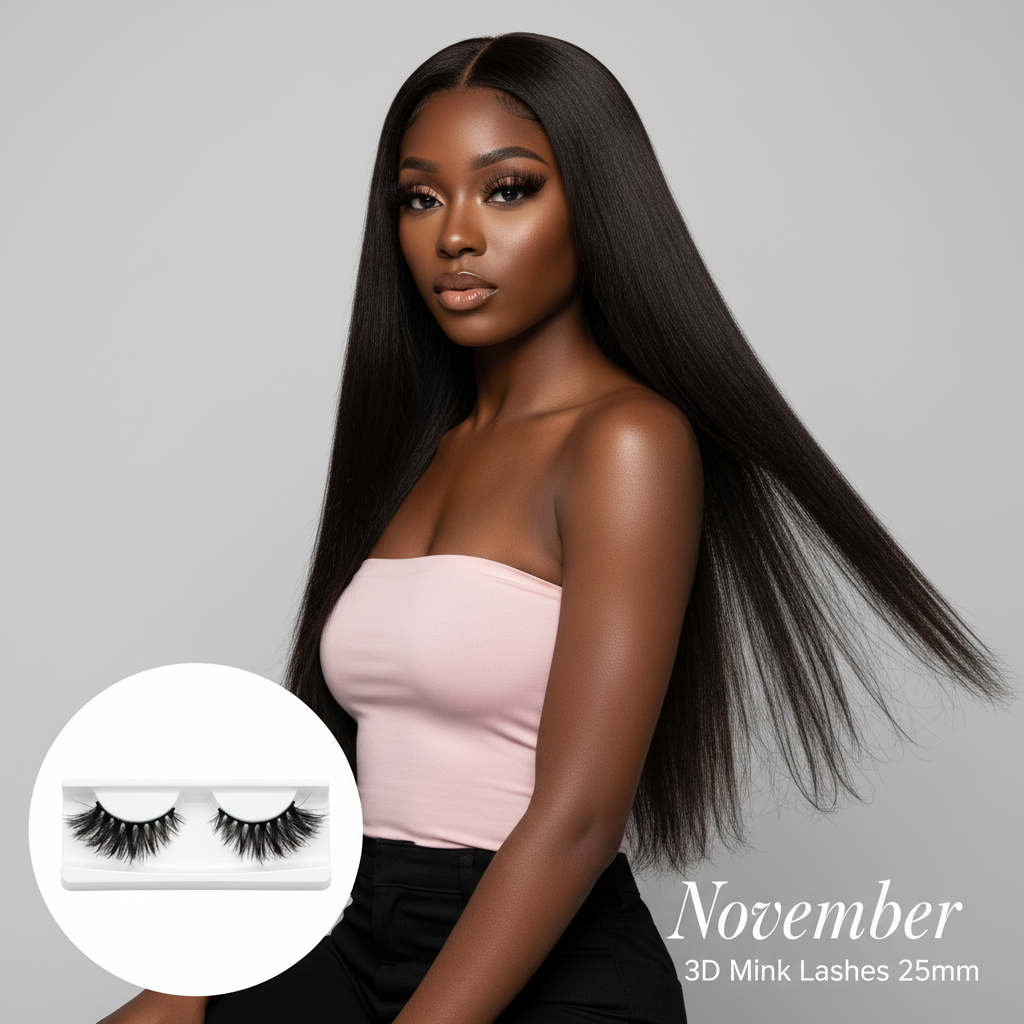 November 3D Mink Lashes 25mm - Model