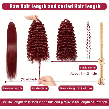 Bling Hair Knotless Burmese Curly Feather Crochet Hair Braid Human Hair Extensions Invisible Pre-Separated Pixie Curls C