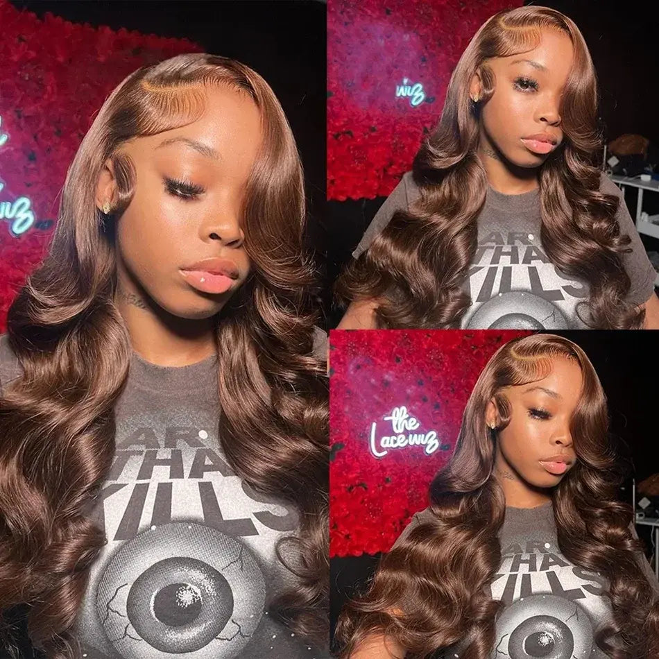 Bling Hair Chocolate Brown Body Wave Lace Front Wig
