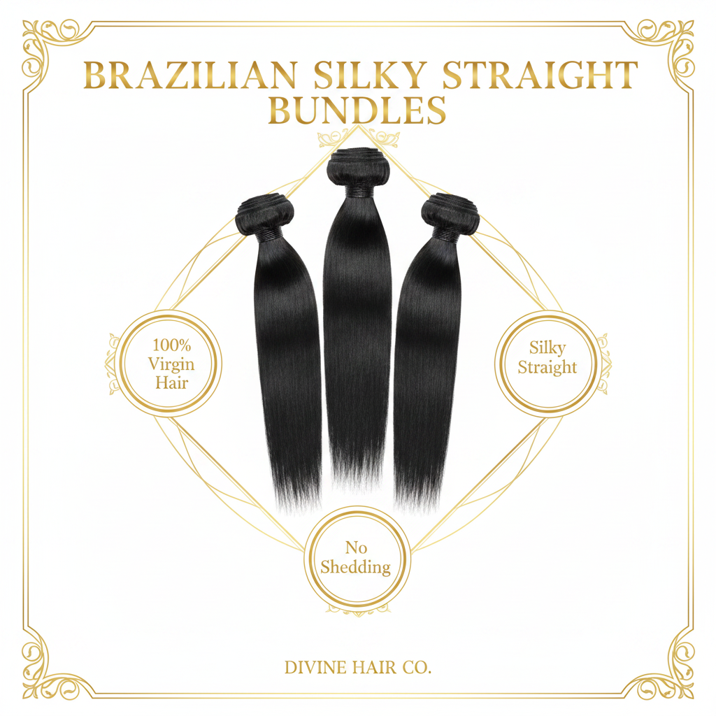 Brazilian Silky Straight Bundles - Infographic