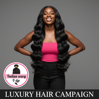Indian Wavy Natural Black I-Tip - Model