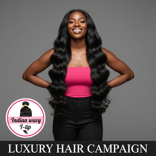 Indian Wavy Natural Black I-Tip - Model