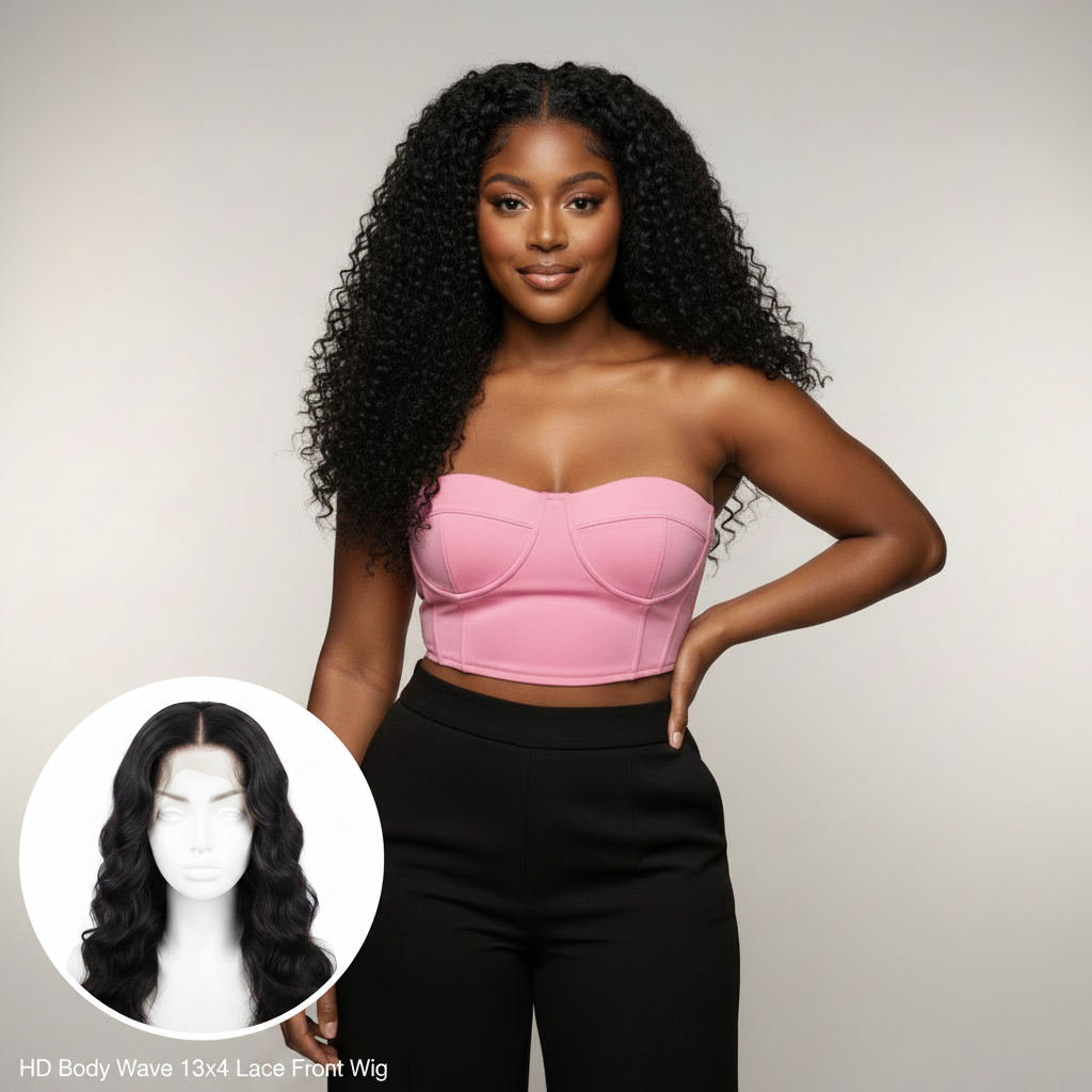 HD Body Wave 13x4 Lace Front Wig - Model