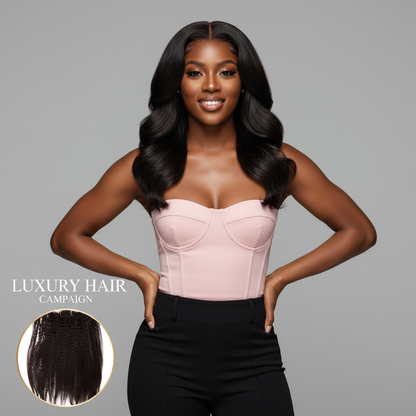 Brazilian Kinky Straight Lace Frontal - Model