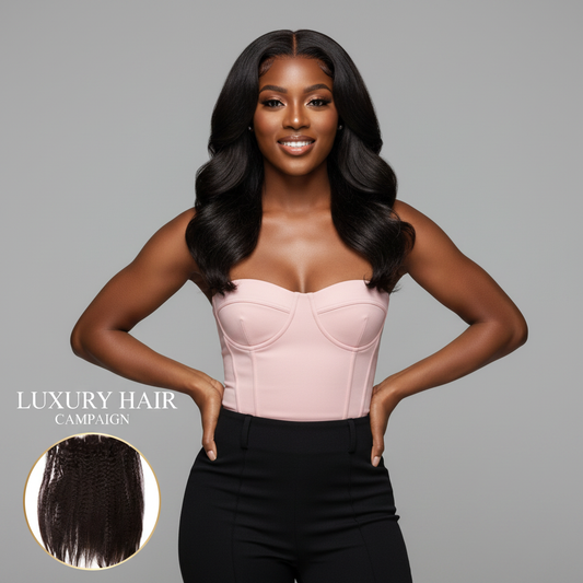 Brazilian Kinky Straight Lace Frontal - Model