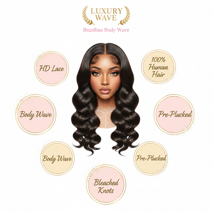 Brazilian Body Wave 2x6 HD Closure - Infographic