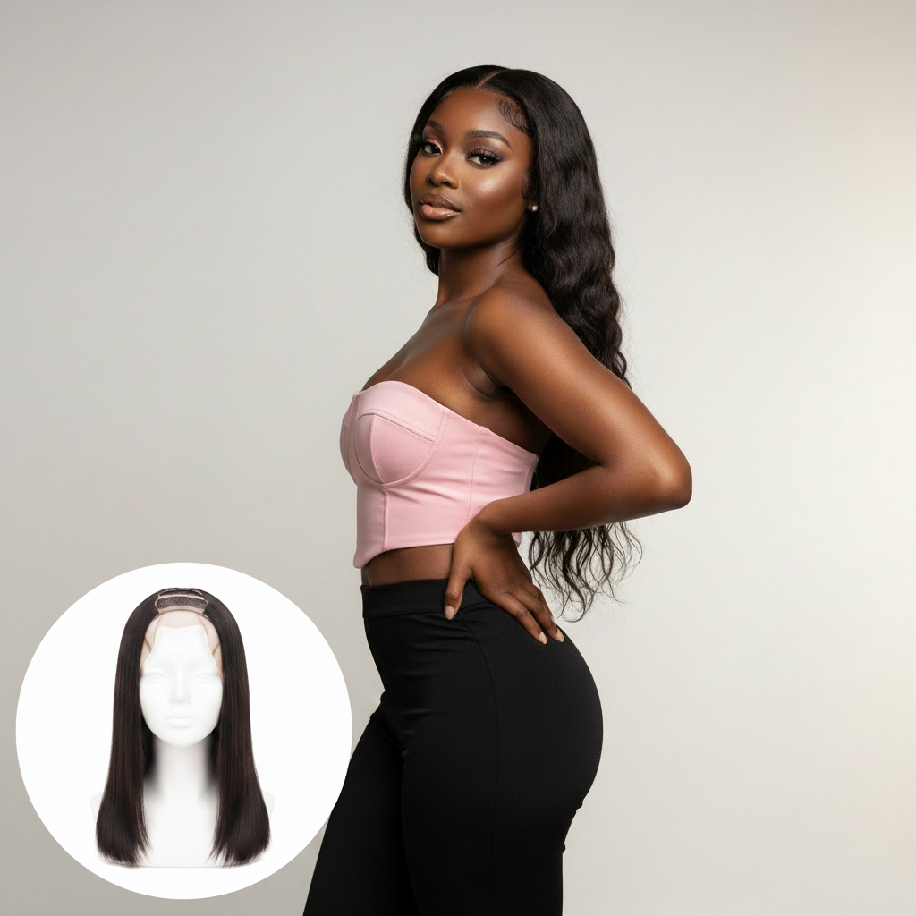 Brazilian Straight U-Part Wig - Model