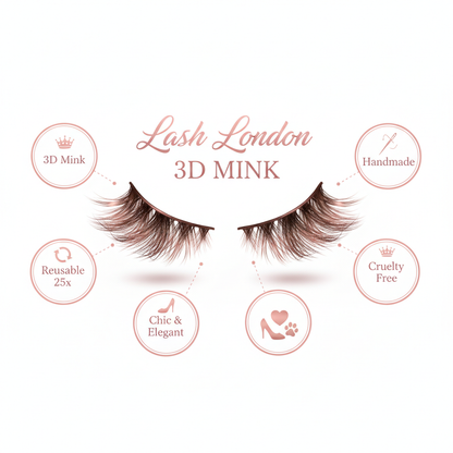 London 3D Mink Lashes - Info
