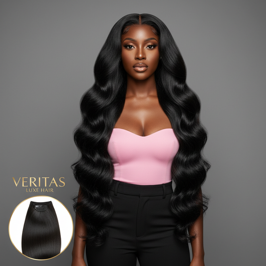 Jet Black Seamless Clip-In - Model