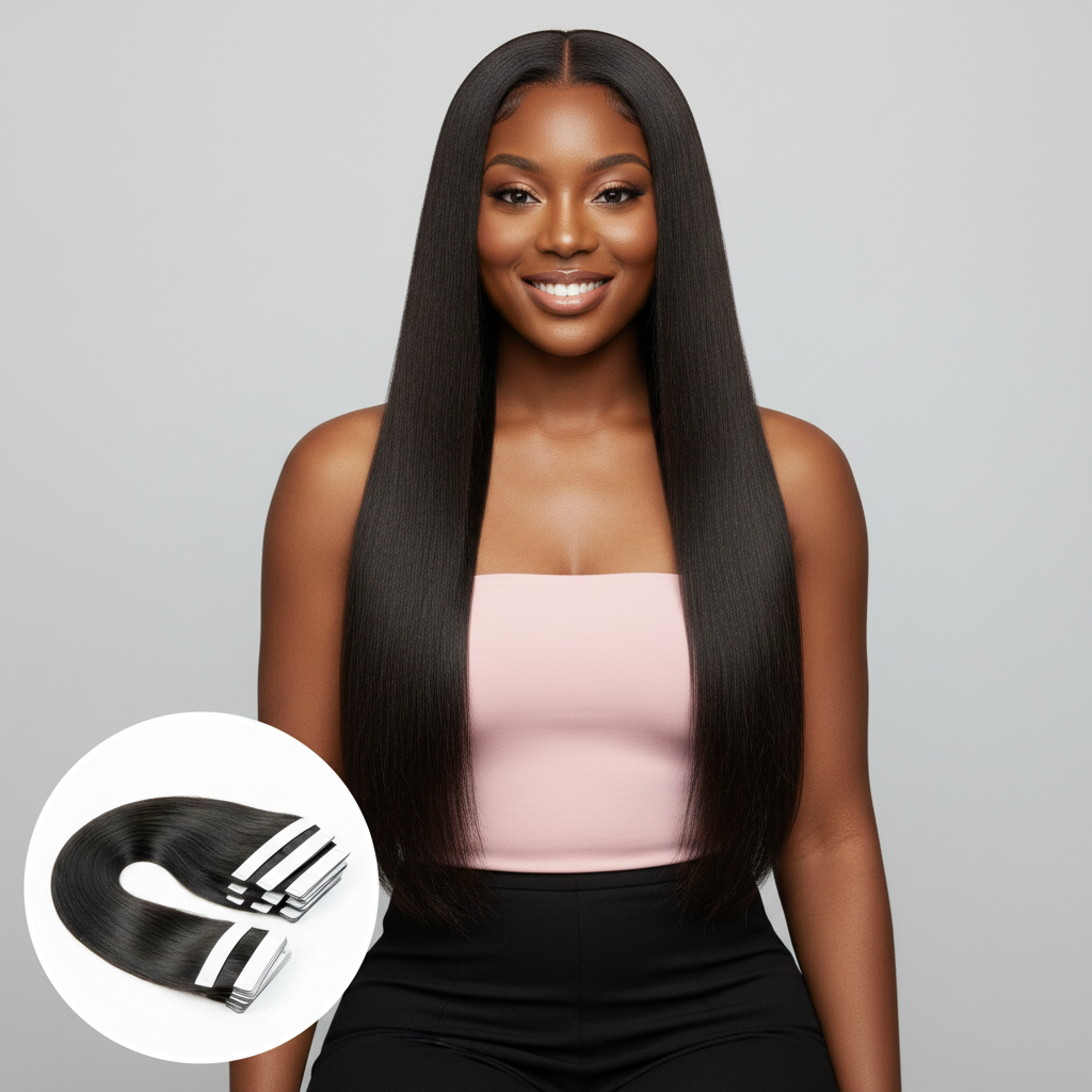 Straight Raw Tape-In Extensions - Model