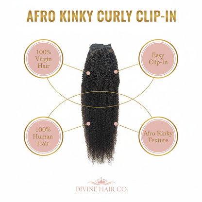 Afro Kinky Curly Clip-In - Infographic