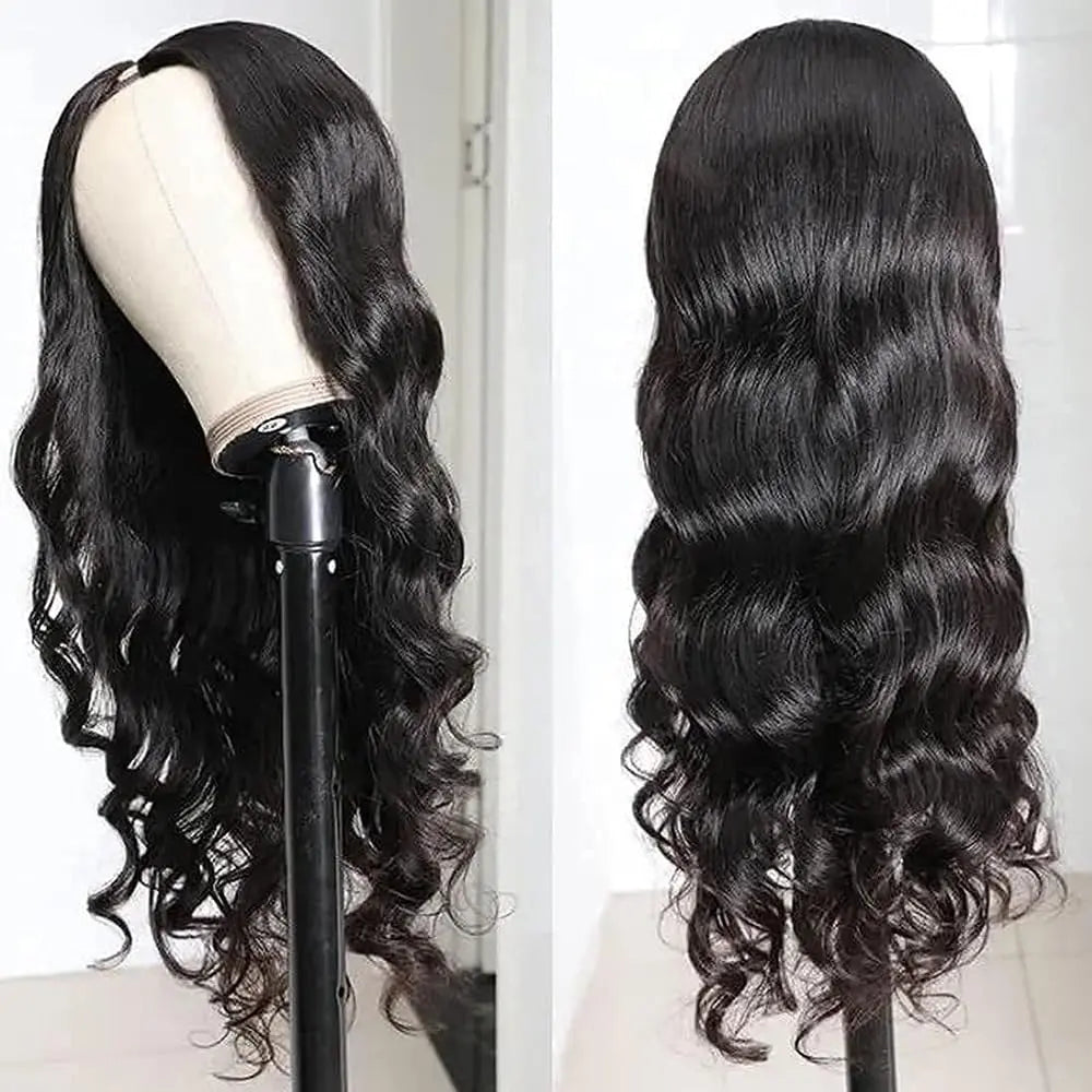 Bling Hair V Part Wig With Elastic Drawstring Body Wave Human Hair Wear And Go Glueless Body Wave Human Hair Wigs Brazil