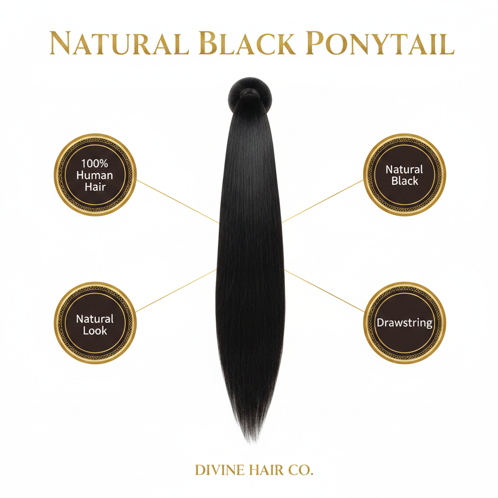Natural Black Ponytail - Infographic