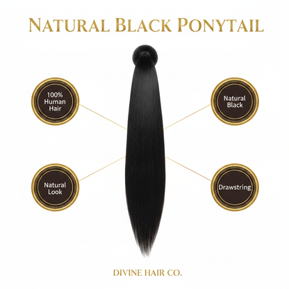 Natural Black Ponytail - Infographic