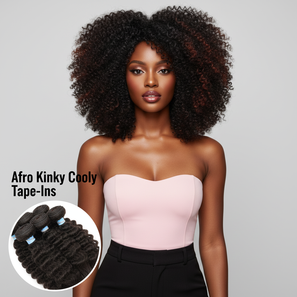 Afro Kinky Coily Tape-In Extensions - Model