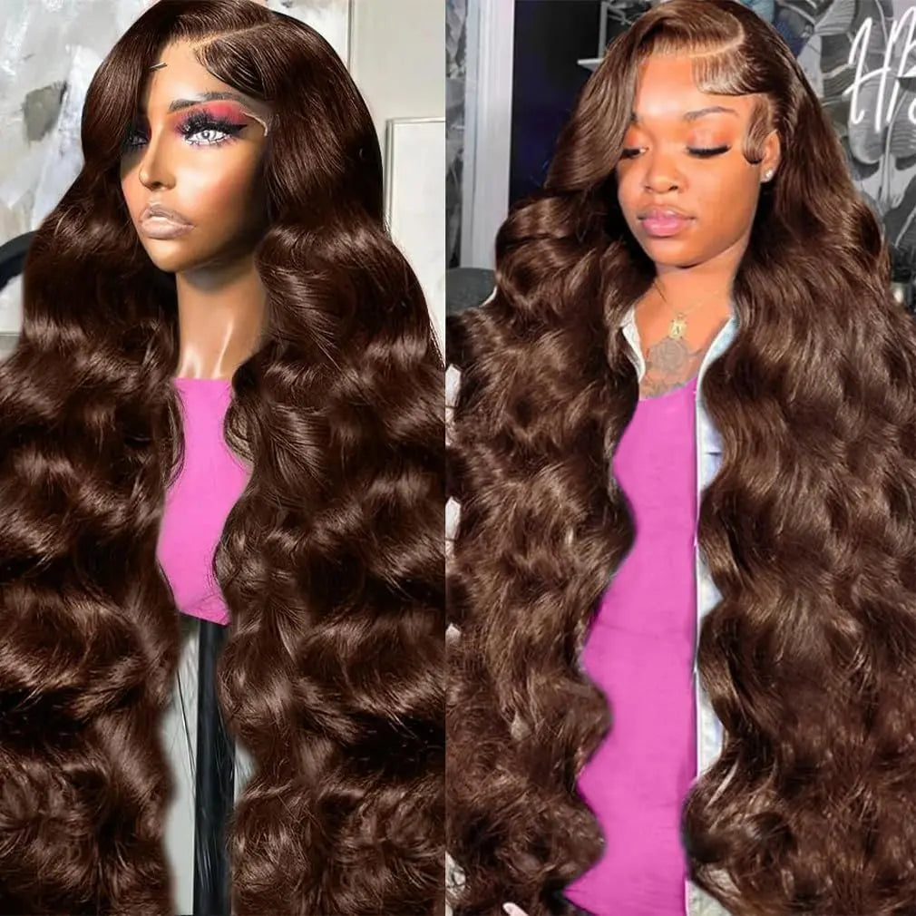[NEW IN]Body Wave 4# Brown Color Lace Front Human Hair Wigs For Women 13x4 13x6 Hd Lace Frontal Wig Brazilian Human Hair