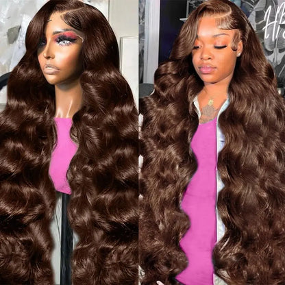 [NEW IN]Body Wave 4# Brown Color Lace Front Human Hair Wigs For Women 13x4 13x6 Hd Lace Frontal Wig Brazilian Human Hair