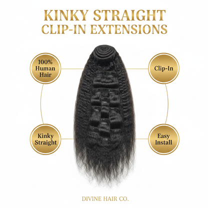 Kinky Straight Clip-In - Infographic