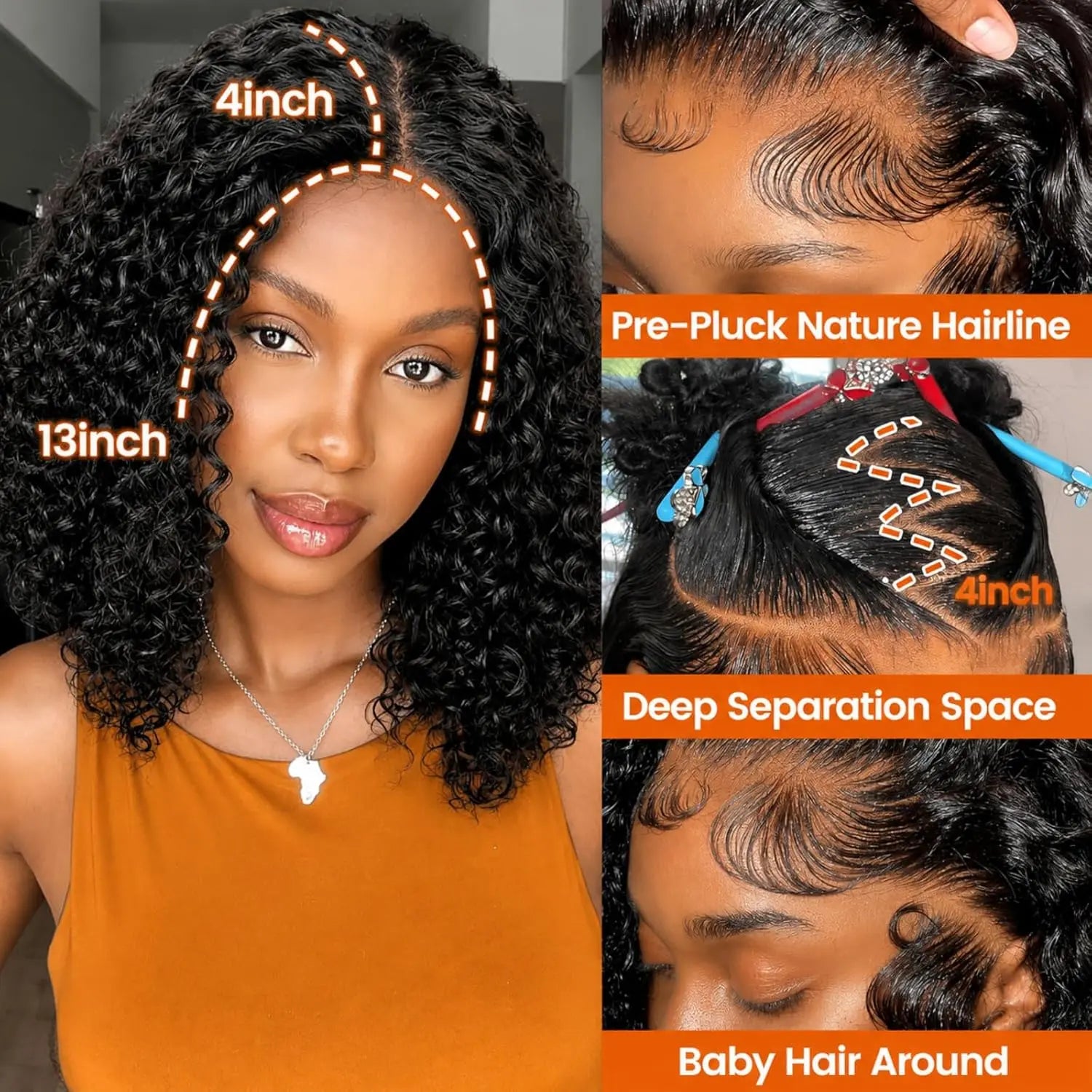 [Not Bob Wig]180Density 12~24“Short Deep Wave Wig Brazilian Remy 13x4 13x6 HD Lace Front Human Hair Wigs For Women 4x4 D