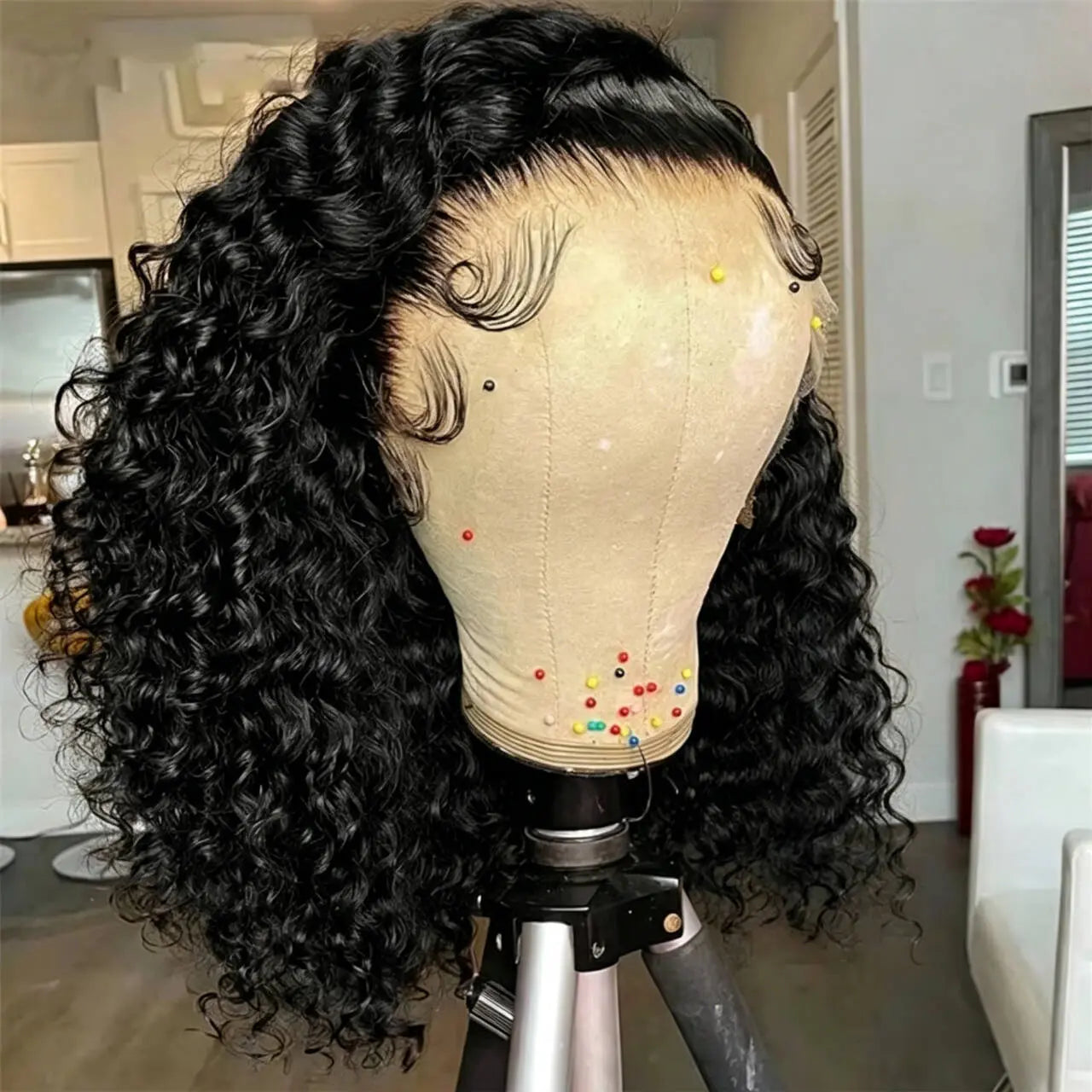 Bling Hair HD 13x4 13x6 Curly Lace Frontal Wig Brazilian Pre Plucked Short Kinky Curly Human Hair Lace Front Wigs For Wo