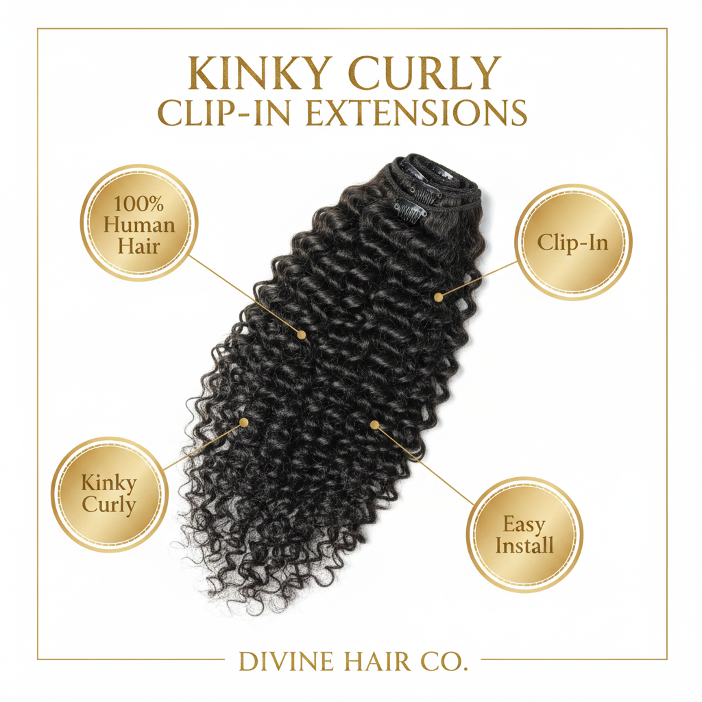 Kinky Curly Clip-In - Infographic