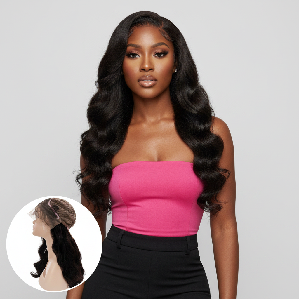 Body Wave 13x4 Transparent Lace Front Wig - Model