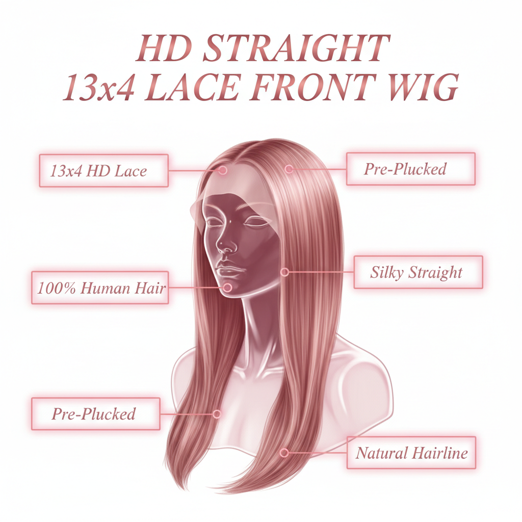 HD Straight 13x4 Lace Front Wig - Info