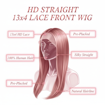 HD Straight 13x4 Lace Front Wig - Info