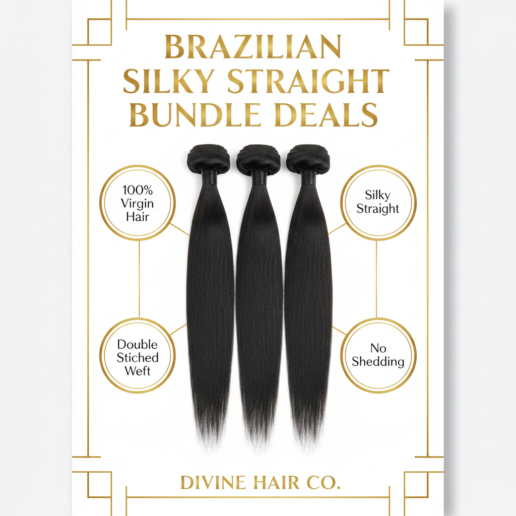 Brazilian Silky Straight Bundle Deals - Infographic