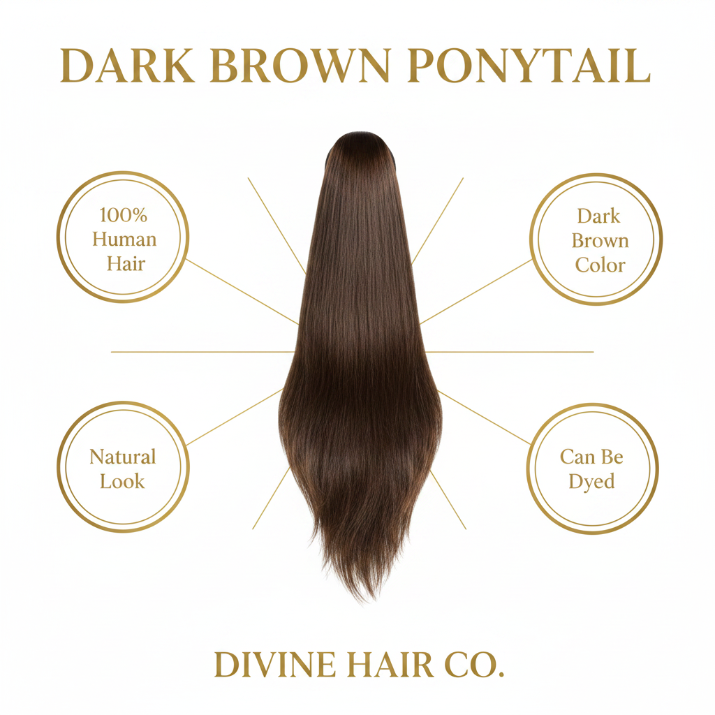 Dark Brown Ponytail - Infographic