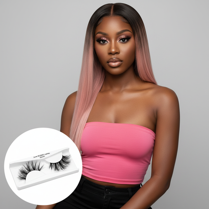 June 3D Mink Lashes 25mm - Model