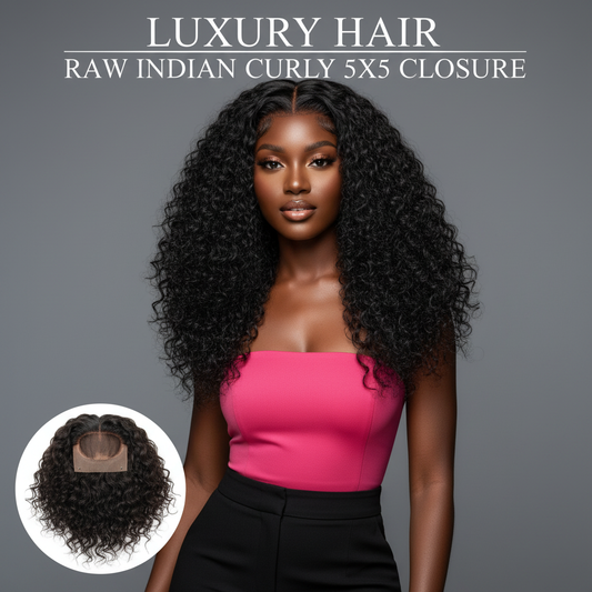 Raw Indian Curly 5x5 Transparent Closure - Model