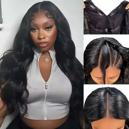 Bling Hair Natural V Part Body Wave Wigs 180% Density Remy Hair No Leave Out 32 34 inches Upgraded Brazilian Hair For Wo