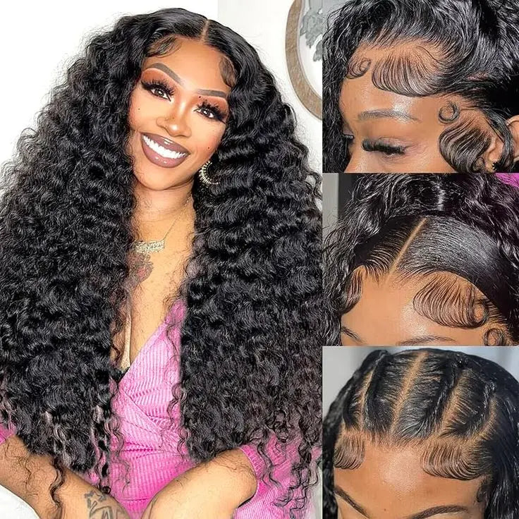 Bling Hair 180% Density Deep Wave Lace Frontal Wig 30-32 Inch